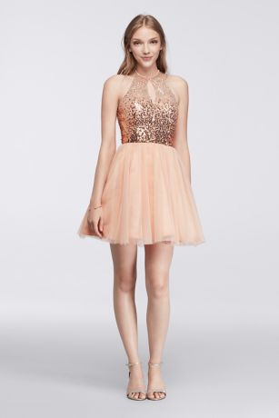 Sequin Halter Dress